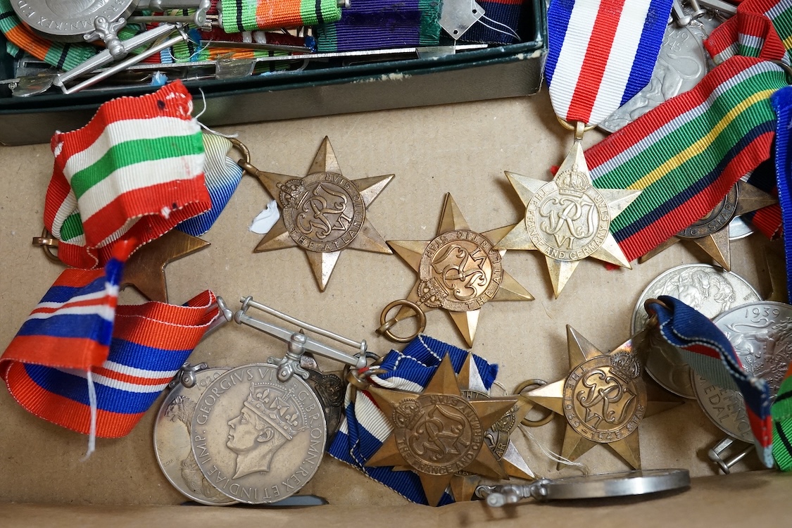A large mixed group of World War Two medals